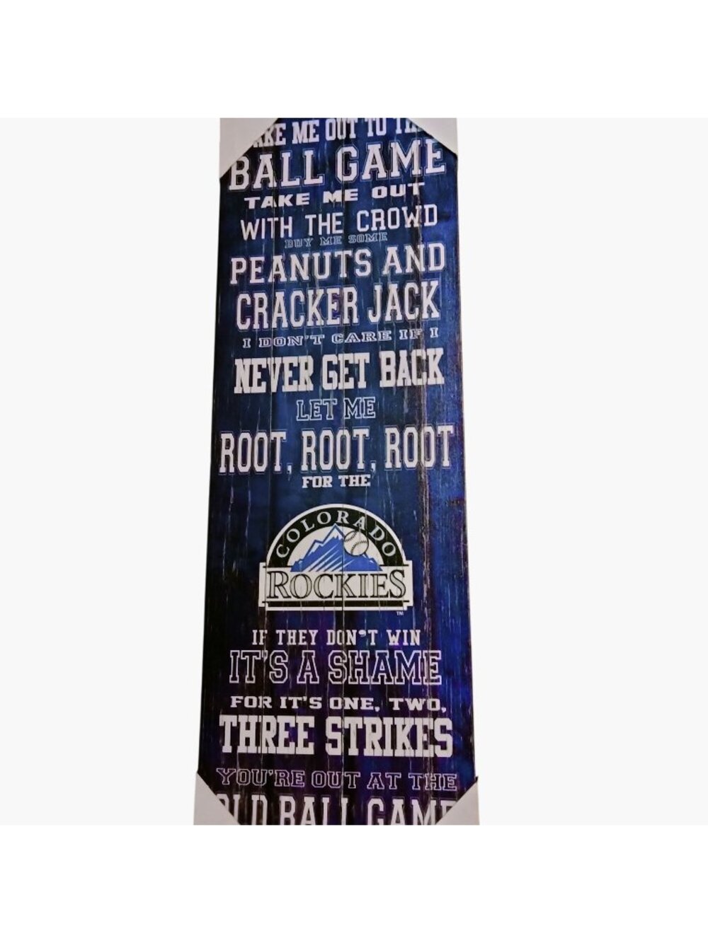 Artissimo Colorado Rockies Wall Art MLB Take Me Out To The Ball Game Baseball